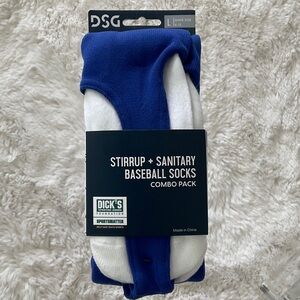 DSG Stirrup & Sanitary Baseball Socks - Blue & White